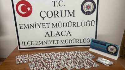 Çorum'un Alaca ilçesinde, polis ekipleri Y.K. isimli şahsı durdurdu ve