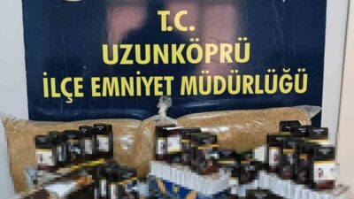 Edirne’nin Uzunköprü ilçesinde, polis kaçak sigara satışına yönelik yaptığı operasyonda