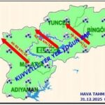 Meteoroloji Elazığ’da şiddetli kar yağışı ve rüzgar konusunda uyarıda bulundu.