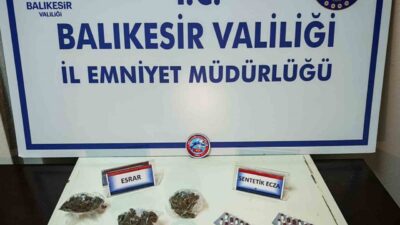 Balıkesir'in Erdek ilçesinde uyuşturucu operasyonu düzenleyen polis, H.D. isimli şahsı
