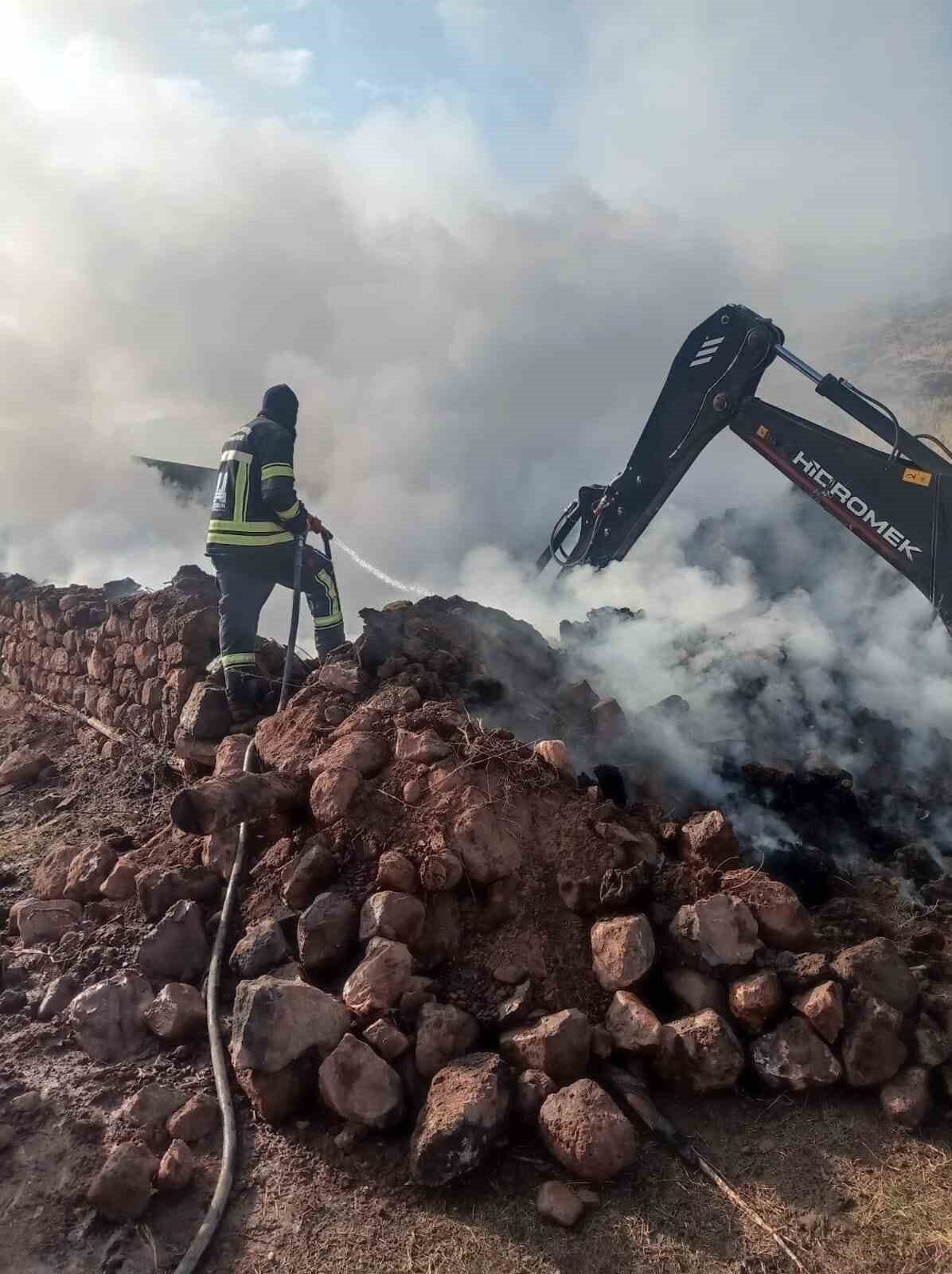 Erzurum'un Hınıs ilçesindeki Ünlüce köyünde İlhami Bingöl’e ait ahırda çıkan
