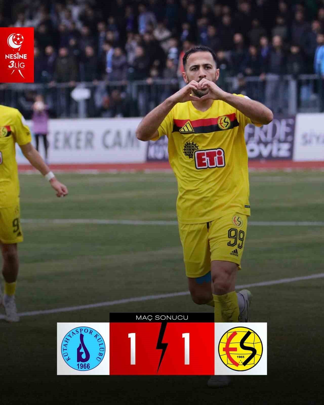 TFF 3. Lig 13. hafta mücadelesinde Eskişehirspor, Kütahyaspor ile 1-1