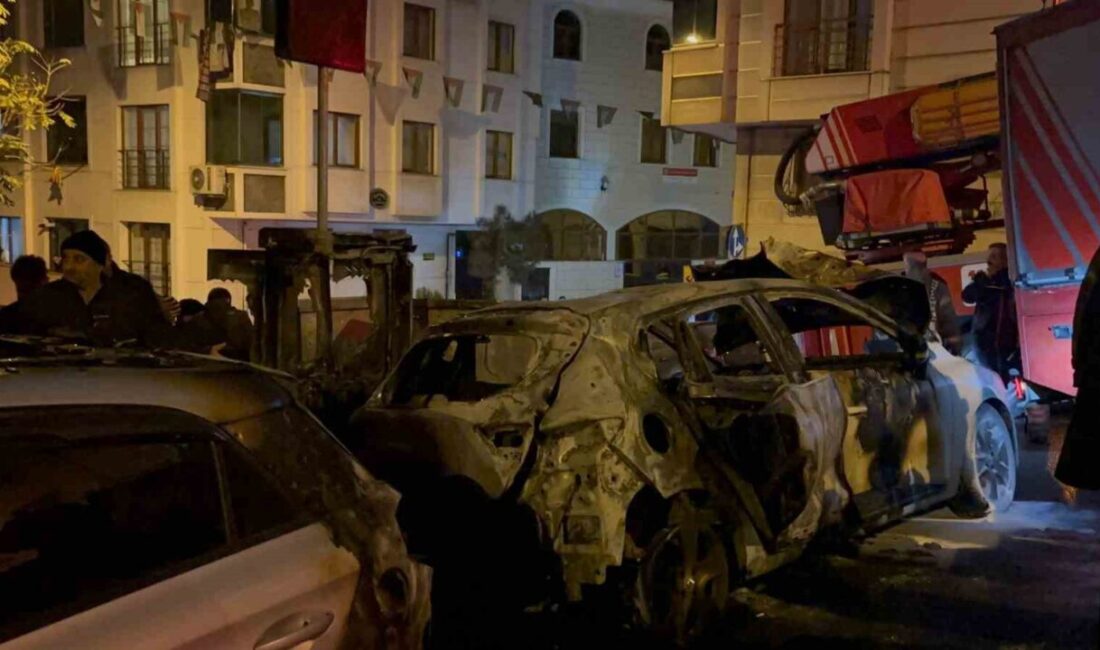 Eyüpsultan’da park halindeki iki araç bilinmeyen bir nedenle yandı. Yangın