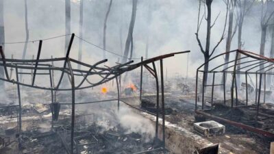 Muğla'nın Fethiye ilçesindeki Katrancı Koyu Tabiat Parkı'nda, elektrik aksamından kaynaklandığı