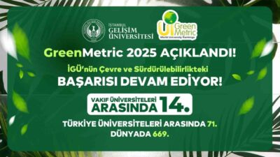 Istanbul Gelişim Üniversitesi, UI GreenMetric Dünya Üniversite Sıralaması 2025’te, 1,547
