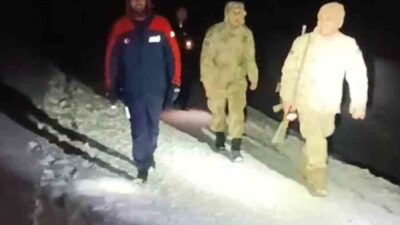 Gümüşhane'nin Sarıtaş Yaylası'nda kar nedeniyle mahsur kalan Yunus Emre D.