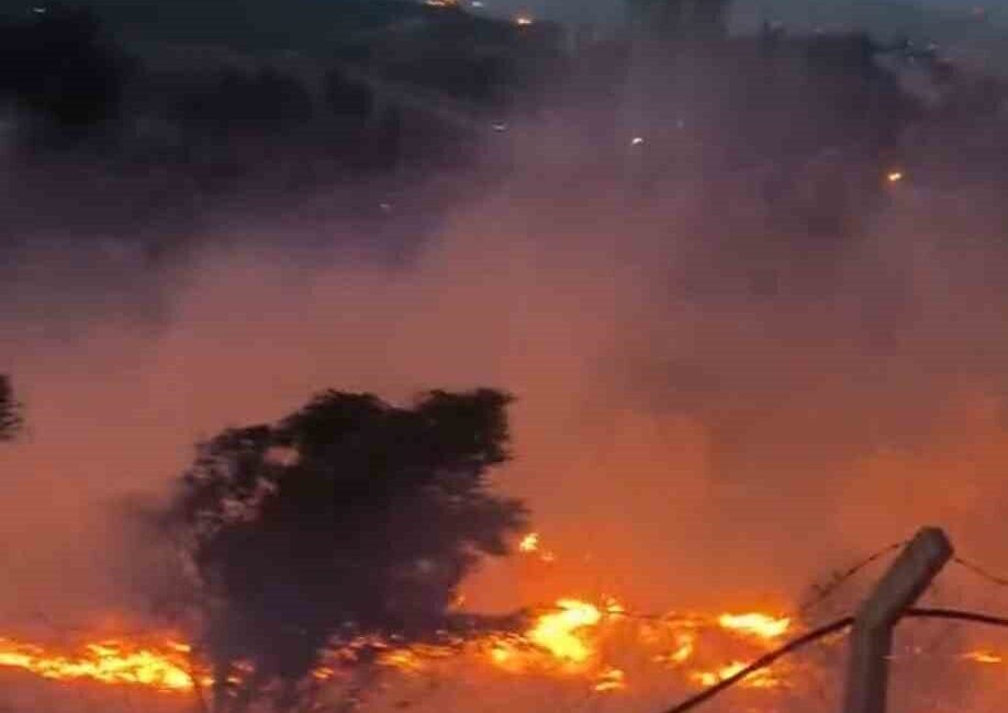 Hatay'ın İskenderun ilçesinde Buluttepe Mahallesi'nde otluk alanda çıkan yangın, Orman