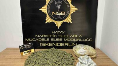 Hatay'ın İskenderun ilçesinde, durumundan şüphelenilen bir araçta yapılan aramada 1,75
