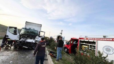 Bodrum-Milas karayolu üzerindeki Ekinambarı Mevkiinde yaşanan trafik kazasında, kamyonet içinde