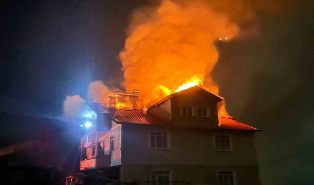 Kastamonu'nun Azdavay ilçesindeki Gümürtler köyünde Osman Pirci'ye ait evin çatısında