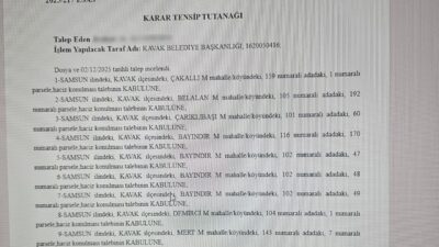 Samsun’un Kavak Belediyesi’ne ait 10 taşınmaz, bir iş adamının başlattığı