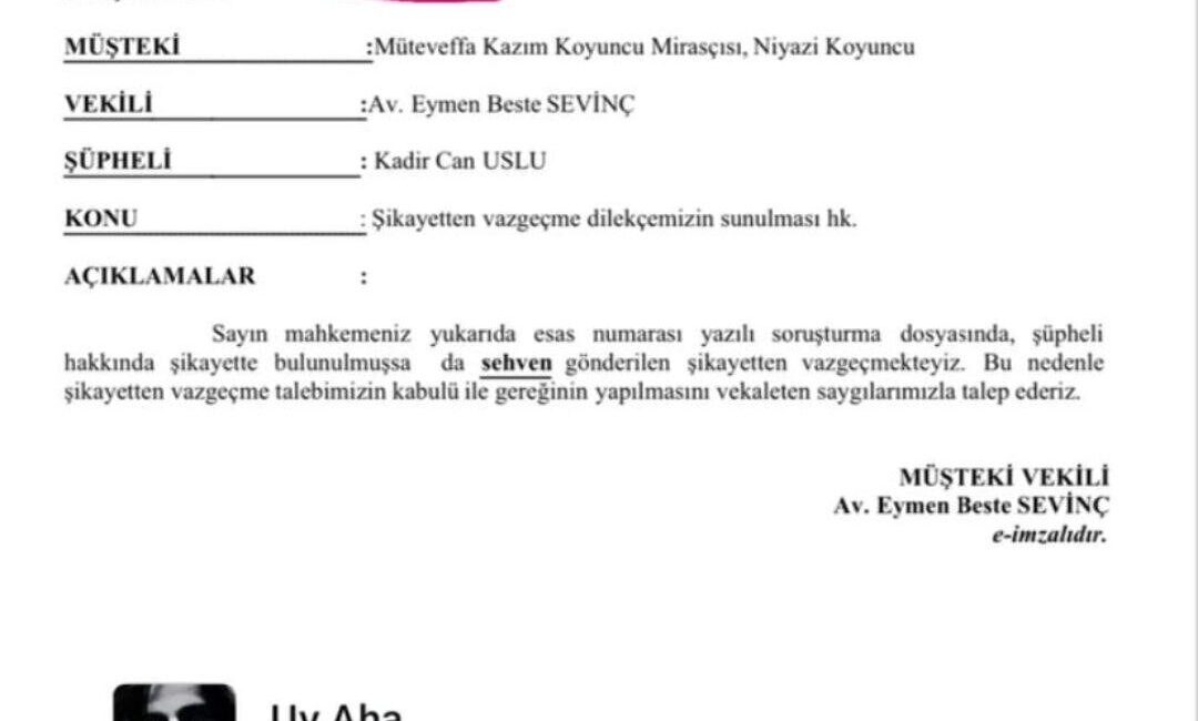 Niyazi Koyuncu, "Uy Aha" şarkısını izinsiz paylaşan öğretmen Kadir Can