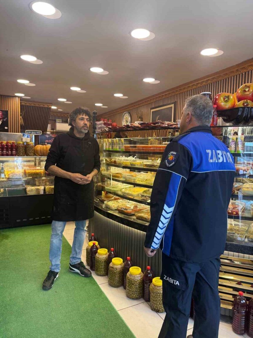 Kemer Belediyesi Zabıta Müdürlüğü, yılbaşı öncesi ilçedeki kasap ve pastanelere denetim yaptı.