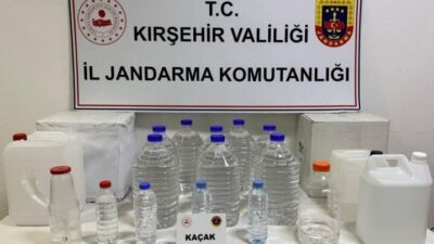Kırşehir'de Jandarma Komutanlığı ekipleri, A.Y.'nin internetten temin ettiği etil alkolle