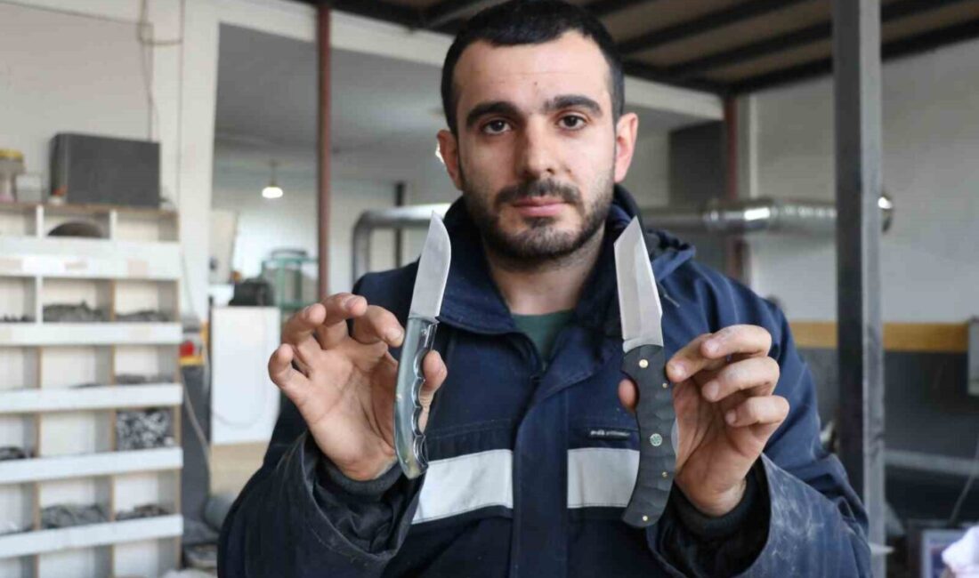 Sivas’ta bıçak ustası Emre Göçeri, el yapımı Sivas bıçakları ile