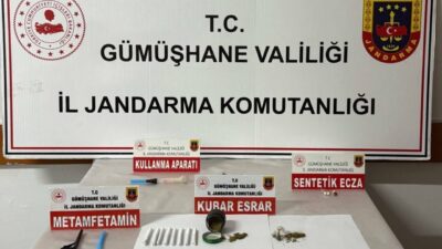 Kocaeli'den Gümüşhane'ye uyuşturucu taşıyan Y.D. jandarma tarafından yakalandı. Gümüşhane İl