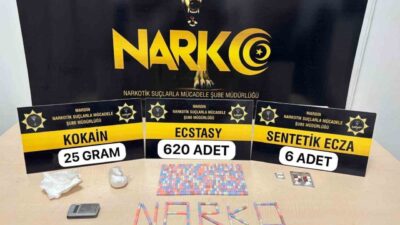 Mardin'de düzenlenen operasyonda, Narkotik Suçlarla Mücadele Şube ekipleri 620 ecstasy