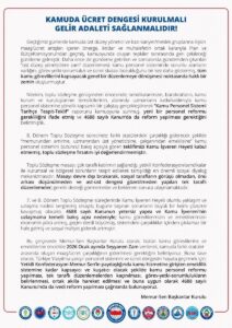 Memur-Sen Başkanlar Kurulu, kamu personel sisteminde reform çağrısı yaptı. 4688