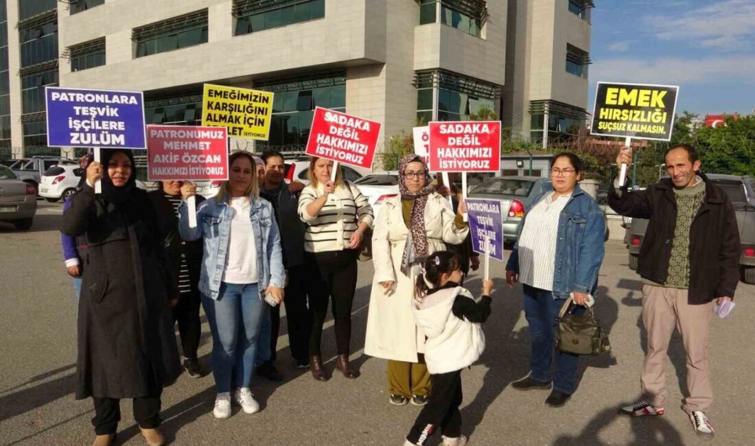Mersin Serbest Bölge'deki tekstil işçileri, 7 aydır maaşlarını alamadıklarını belirtip