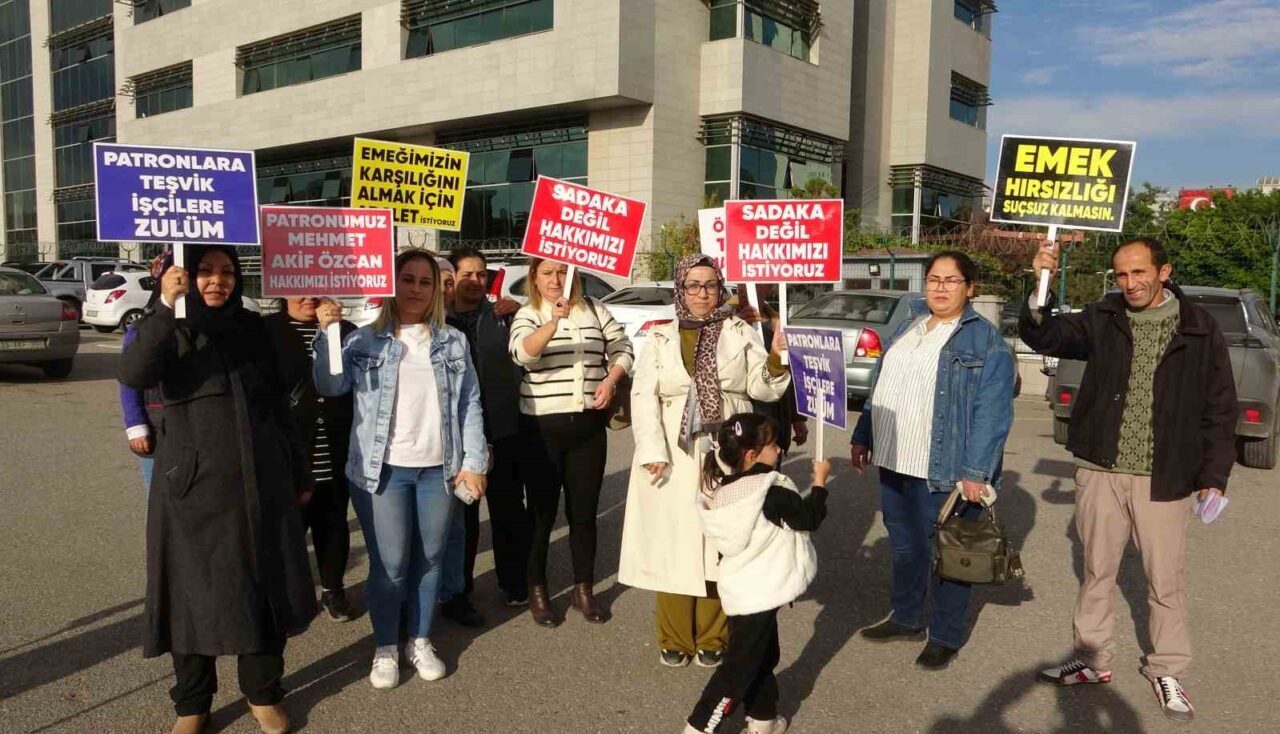 Mersin Serbest Bölge'deki tekstil işçileri, 7 aydır maaşlarını alamadıklarını belirtip