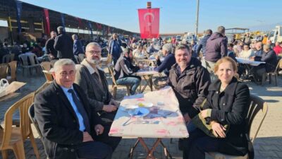 Nazilli Belediyesi, Bozdoğan yolu üzerindeki şantiyede iş kazalarının yaşanmamasını kutlamak