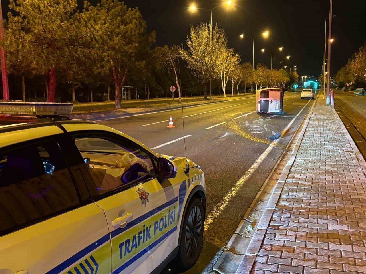 Kayseri'nin Melikgazi ilçesinde T.M. isimli sürücünün önüne çıkan köpek nedeniyle