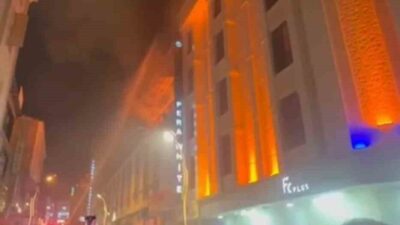 Van'ın İpekyolu ilçesindeki Tamara Oteli'nin restoranında akşam saatlerinde çıkan yangın,