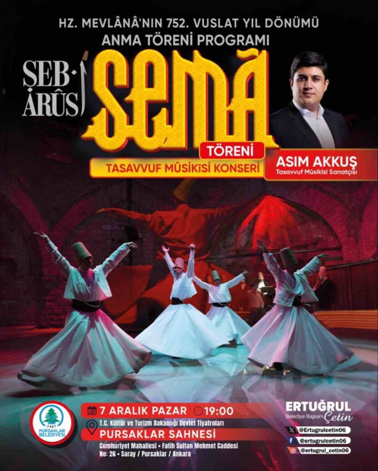 Pursaklar Belediyesi, Mevlana Celaleddin-i Rûmi’nin 752. vefat yıl dönümünde anma