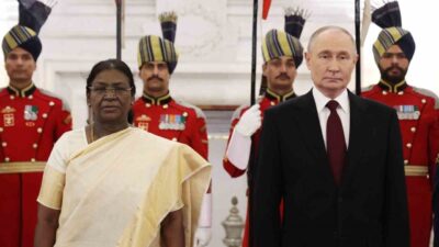 Rusya Devlet Başkanı Vladimir Putin, Hindistan'da düzenlenen resepsiyonda, Rusya ile