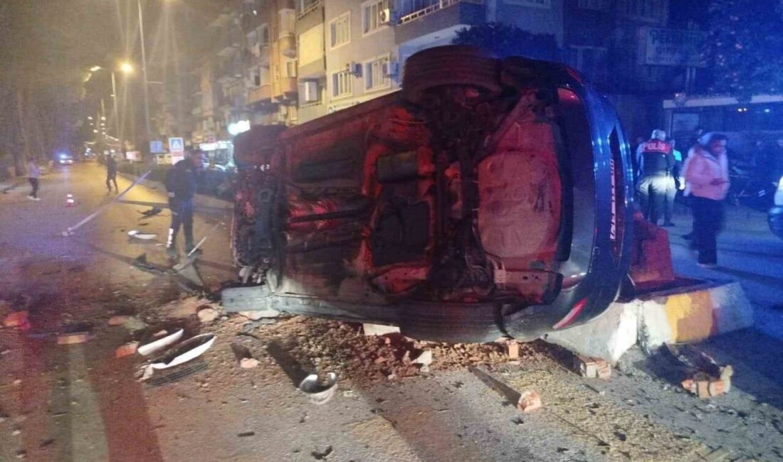 Aydın'ın Nazilli ilçesinde E.A.'nın kullandığı otomobil, direksiyon hakimiyetinin kaybolması sonucu