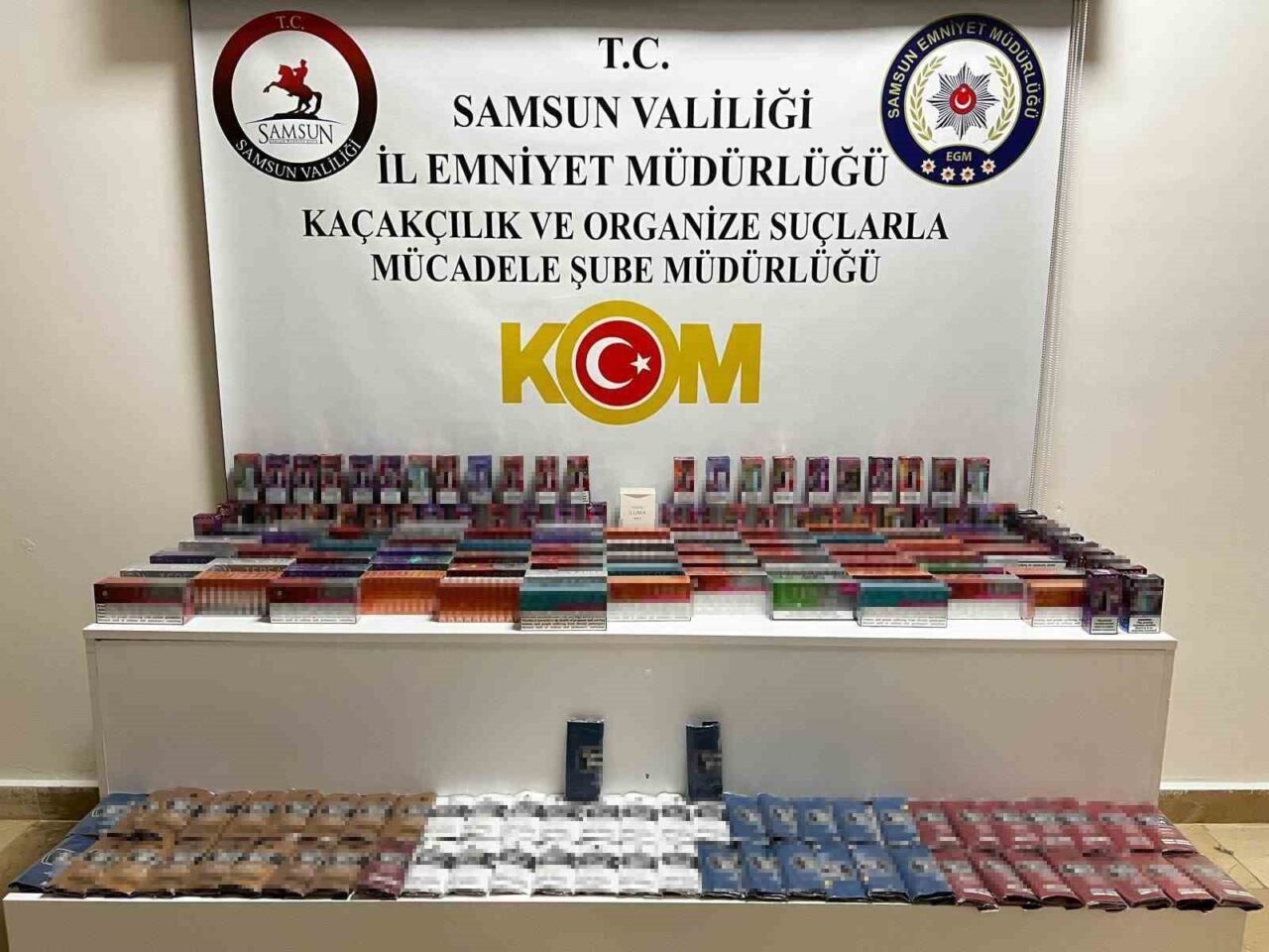 Samsun’da kaçak tütün ve elektronik sigara ürünleri ele geçirildi