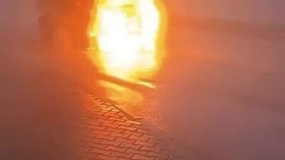 Adıyaman'ın Besni ilçesinde seyir halindeki bir araç, nedeni henüz belirlenemeyen