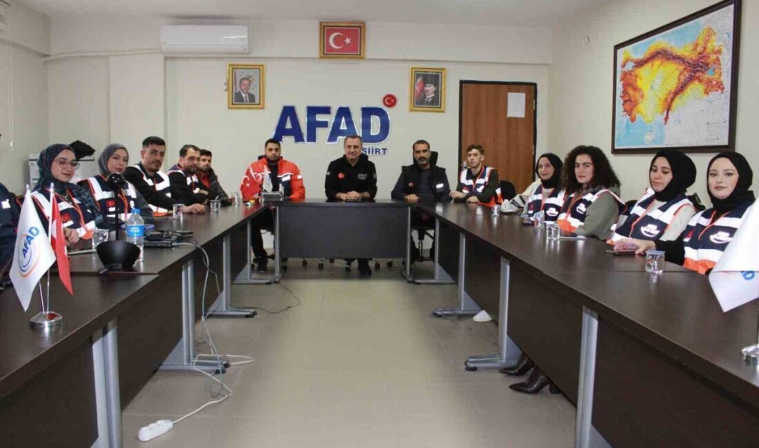 Siirt Afet ve Acil Durum Müdürlüğü, Gönüllü Kadrosunu Güçlendirmek İçin Çeşitli Etkinlikler Düzenliyor Siirt'teki AFAD, gönüllü sayısını artırıyor. AFAD İl Müdürü Cahit Akkoyun,