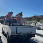 Sinop’ta kar yağışının ardından tuzlama çalışmaları hayata geçirildi