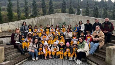 Düzce Nadas Çocuk Köyü Anaokulu öğrencileri, öğretmenleriyle birlikte Düzce Üniversitesi