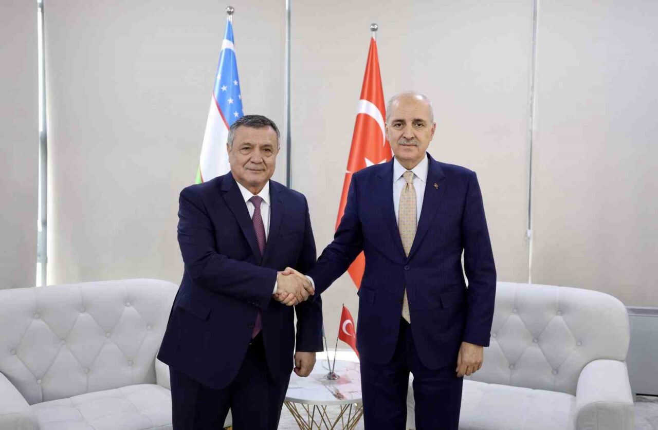 TBMM Başkanı Numan Kurtulmuş, Özbekistan'da Nuriddin İsmailov ile bir araya