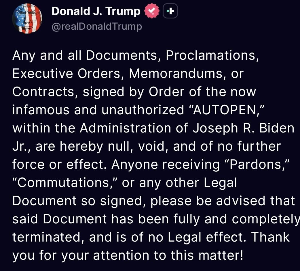 ABD Başkanı Donald Trump, Joe Biden döneminde "Autopen" ile imzalanmış