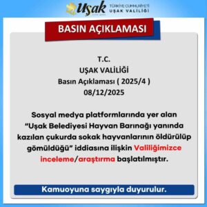 Uşak Valiliği, Uşak Belediyesi Sokak Hayvanları Geçici Bakım Evi yakınında