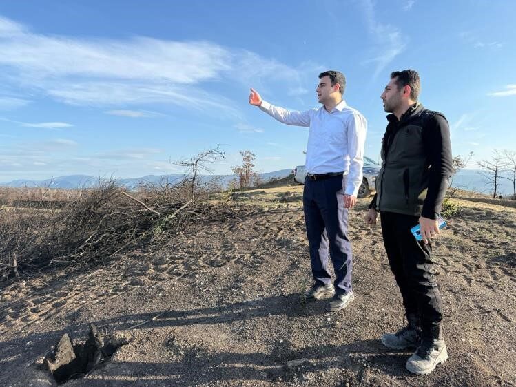 Bilecik'in Osmaneli ilçesinde orman yangınlarından etkilenen bölgelerde ağaçlandırma çalışmaları hız