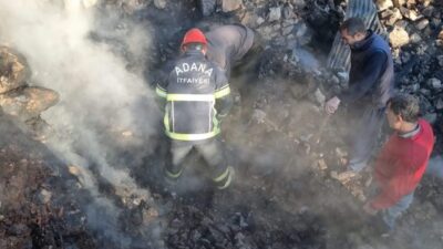 Adana'nın Aladağ ilçesinde Gökçe Mahallesi'nde çıkan yangında 85 yaşındaki Zeynep