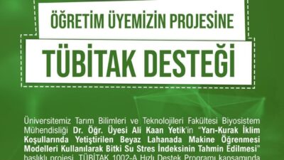 Niğde Ömer Halisdemir Üniversitesi'nde Dr. Ali Kaan Yetik’in yürüttüğü proje,