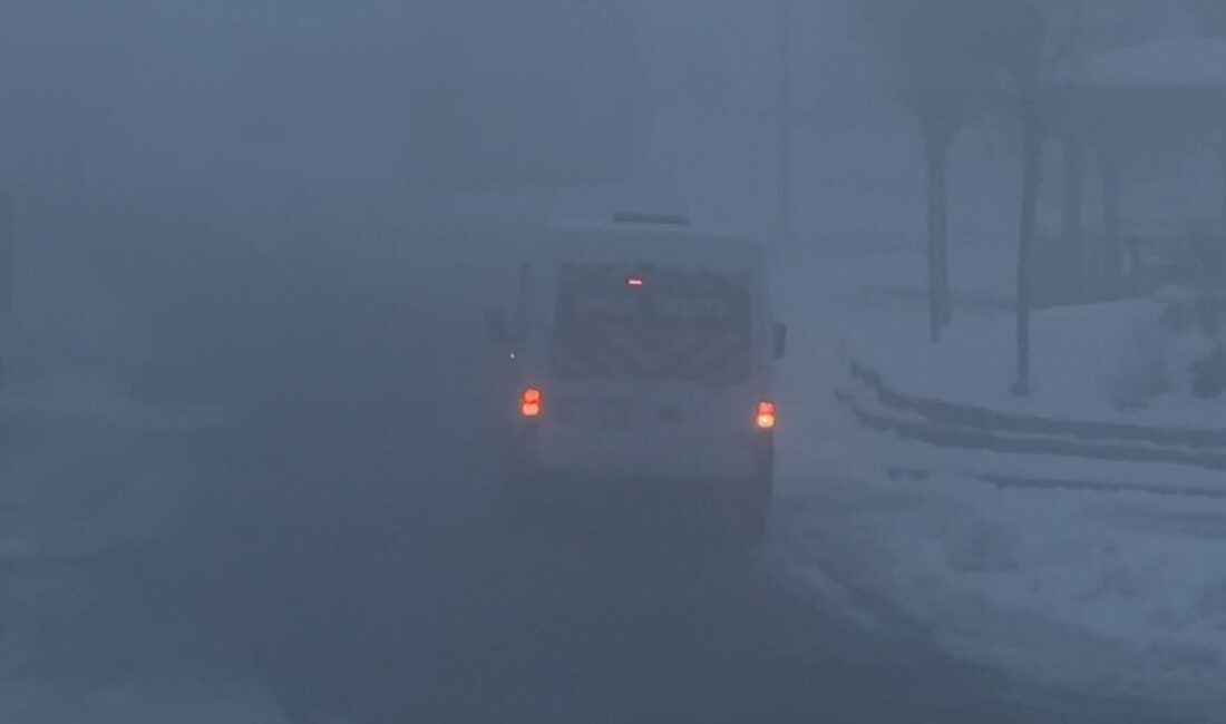 Hakkari'nin Yüksekova ilçesinde etkili olan yoğun sis, görüş mesafesini düşürerek