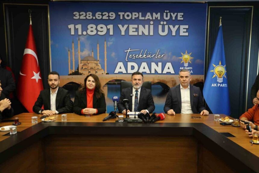 AK Parti Adana İl Başkanı Tamer Dağlı, Adana üye sayısının 328 bin 629’a ulaştığını duyurdu.