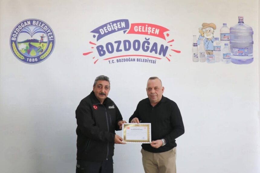 Aydın Valiliği, Bozdoğan Belediyesine 2025’deki orman yangınlarıyla mücadeledeki katkıları için teşekkür etti.