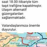 Ulus-Pınarbaşı kara yolu, yoğun kar yağışı ve tipi nedeniyle ulaşıma kapatıldı.