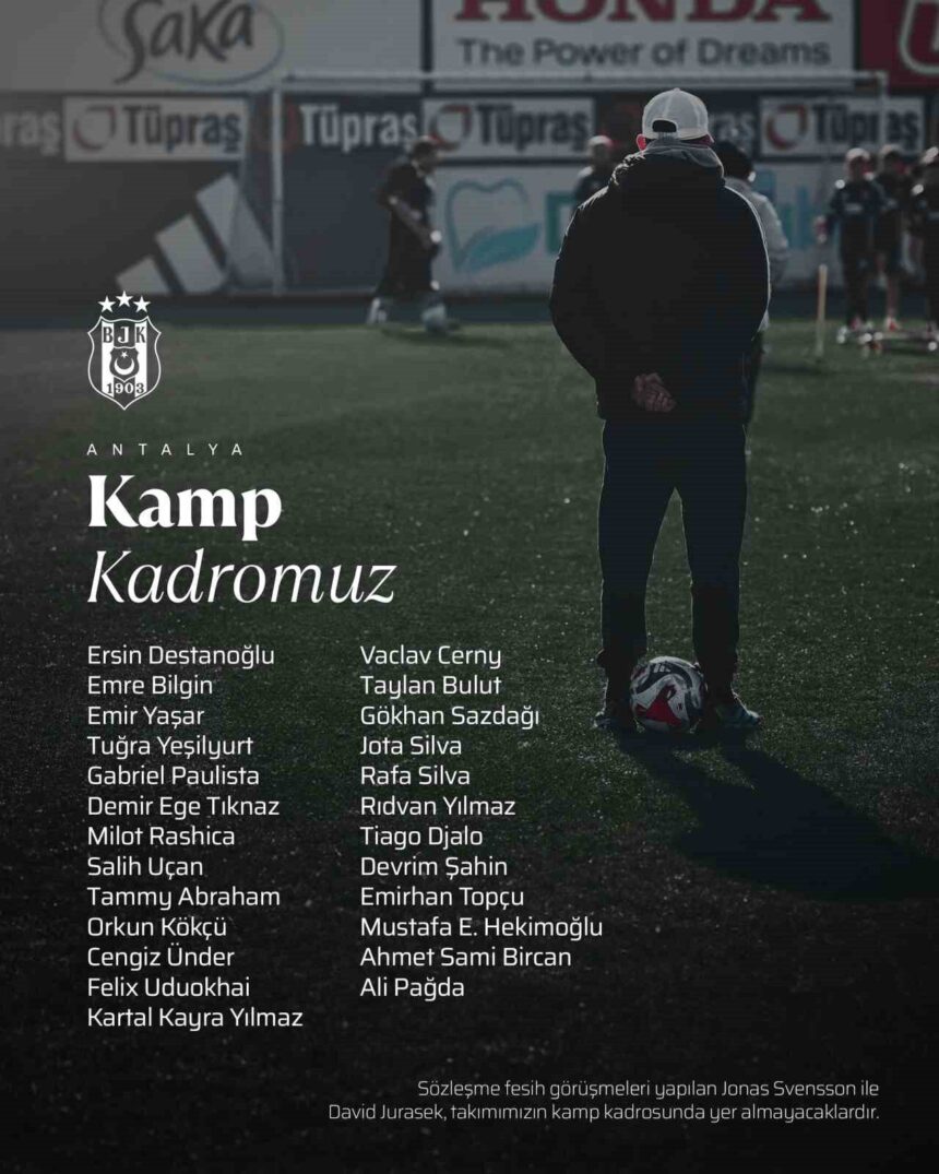 Beşiktaş, Süper Lig’in ikinci yarısına yönelik Antalya kamp kadrosunu açıkladı.