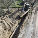 Aydın Bozdoğan’da 49 bin 80 dekar araziyi kapsayan sulama projesinde inşaat çalışmaları devam ediyor.