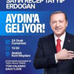 Cumhurbaşkanı Erdoğan, Aydın Şehir Hastanesi ve yatırımların açılışı için Aydın’a gelecek.