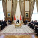 Cumhurbaşkanı Erdoğan, Özbekistanlı bakanlar ve güvenlik yetkililerini kabul etti.