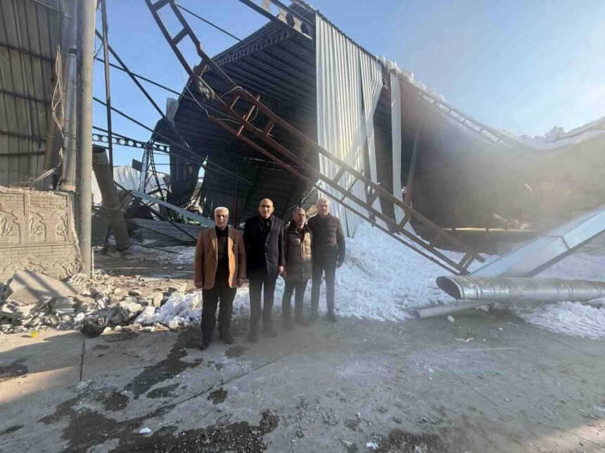 DTSO Yönetimi Bismil’de Kar Yağışından Zarar Gören Çırçır Fabrikalarını İnceledi